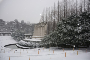 南京中山陵音乐台雪景