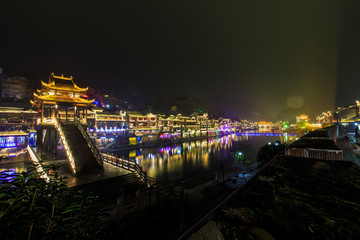 凤凰古城 雪桥 夜景