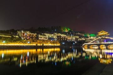 凤凰古城 雪桥 夜景