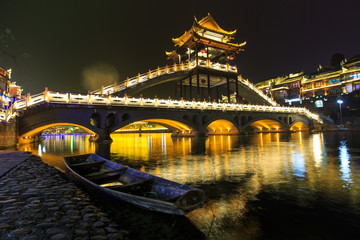 凤凰古城 雪桥 夜景