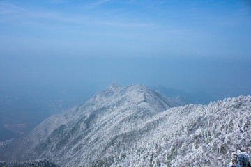 雪山 雪林 天姥山雪景