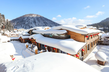 黑龙江雪乡 中国雪乡 雪房子