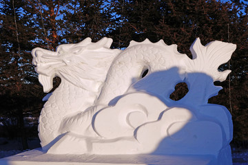 雪雕十二生肖 龙