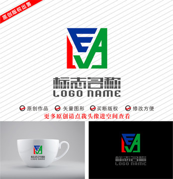 ELVA字母标志logo