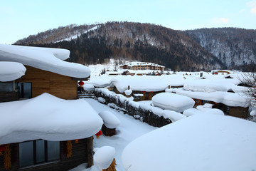 雪乡全景 中国雪乡 雪乡