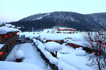 雪乡全景 中国雪乡 雪乡