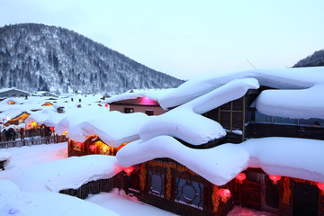 雪乡全景 中国雪乡 雪乡