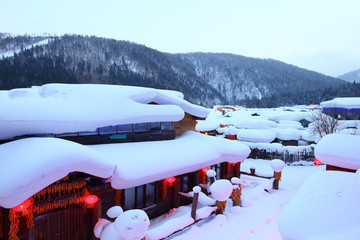 雪乡全景 中国雪乡 雪乡