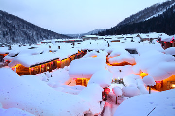 雪乡全景 中国雪乡 雪乡