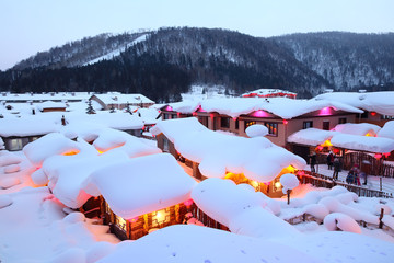 雪乡全景 中国雪乡 雪乡