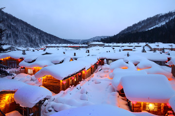 雪乡全景 中国雪乡 雪乡