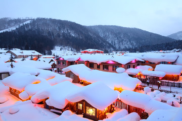 雪乡全景 中国雪乡 雪乡