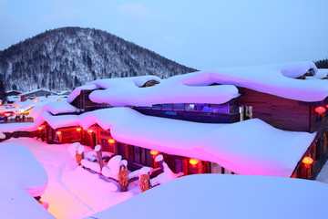 雪乡全景 中国雪乡 雪乡