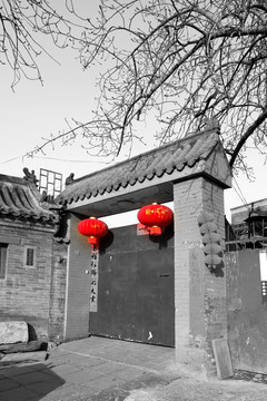 北京胡同 胡同黑白照片 老北京