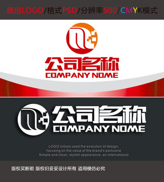 网络传媒字母logo设计