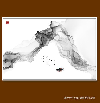 簡約禪境水墨畫