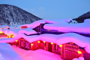 雪乡全景 中国雪乡 雪乡