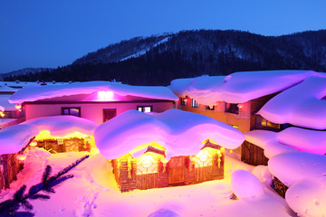 雪乡全景 中国雪乡 雪乡