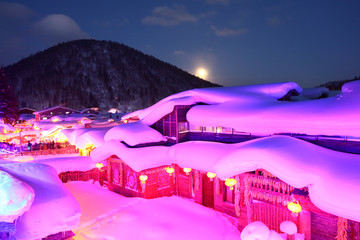 雪乡全景 中国雪乡 雪乡