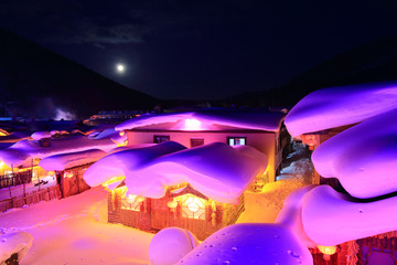 雪乡全景 中国雪乡 雪乡