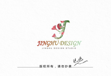 字母J花朵logo