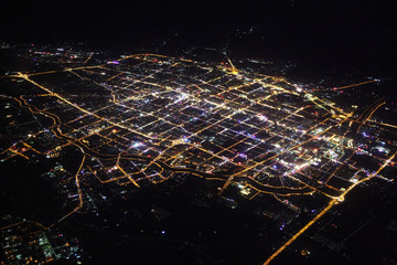 俯瞰 呼和浩特 夜景 全景