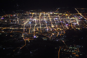 俯瞰 呼和浩特 夜景 全景