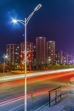 马路 车流 动感 路灯