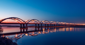 郑州黄河大桥夜景