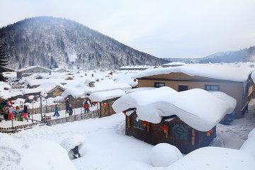 雪乡全景 中国雪乡 雪乡