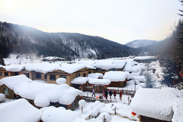 雪乡全景 中国雪乡 雪乡