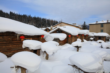 雪乡全景 中国雪乡 雪乡