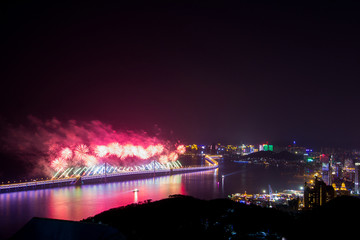 大连春节跨年烟花火晚会