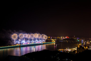 大连春节跨年烟花火晚会