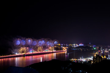 大连春节跨年烟花火晚会