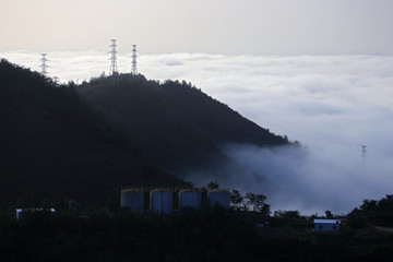 陕北黄土高原云雾