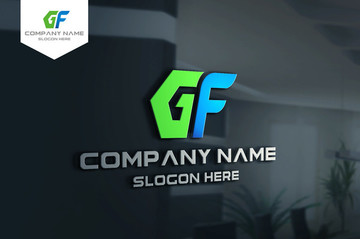 GF字母LOGO设计 GF字母