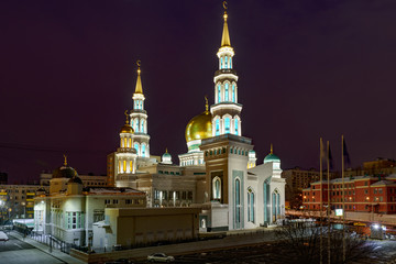 莫斯科大清真寺夜景