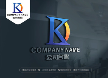 KD字母LOGO DK标志设计