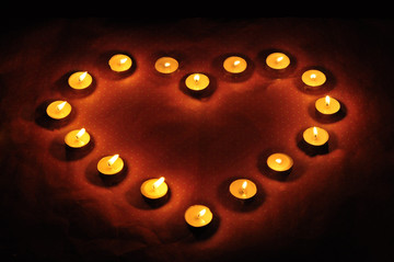 心形蜡烛浪漫主题背景