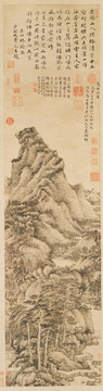 王蒙夏日山居圖軸