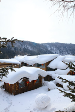 雪乡全景 中国雪乡 雪乡