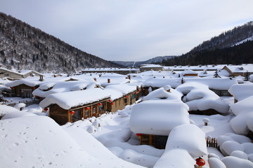 雪乡全景 中国雪乡 雪乡