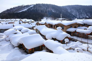 雪乡全景 中国雪乡 雪乡