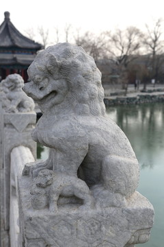 北京颐和园十七孔孔桥桥扶扶手手