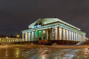 老圣彼得堡证券交易所 夜景