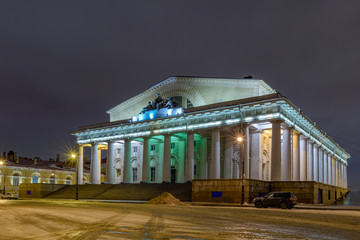 老圣彼得堡证券交易所 夜景