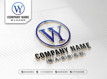 WY字母LOGO设计 YW标志