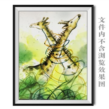 長頸鹿無框畫