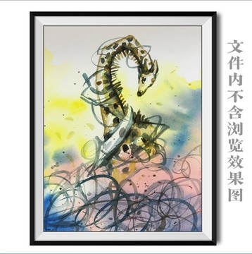 長(zhǎng)頸鹿水彩畫(huà)